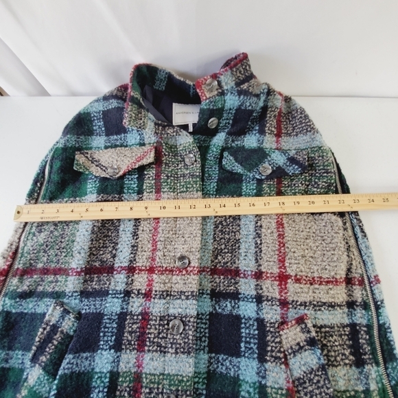 Anthropologie Davis Plaid Capelet One Size Andersen & Lauth Wool Blend Poncho - Picture 7 of 12